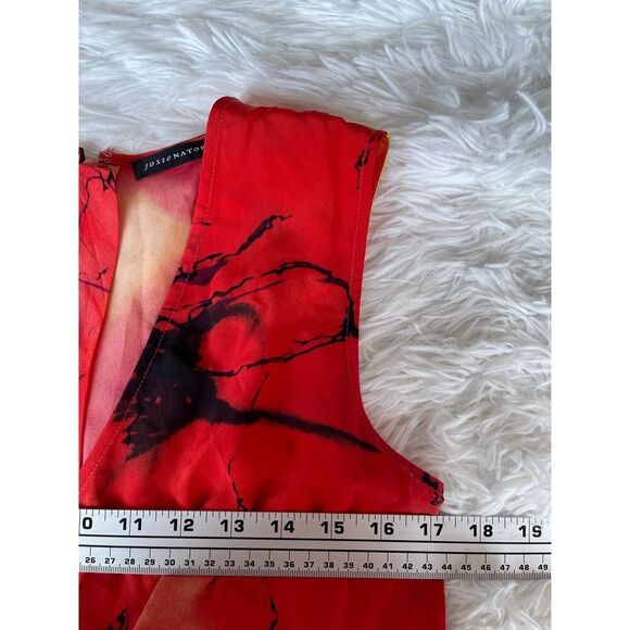 Josie Natori ISLAND FLORAL SLEEVELESS DRESS 100% silk women’s size small - Picture 7 of 10